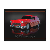 1955 chevy panel wagon postcards