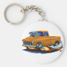 1955 Chevy Pickup Orange Truck Key Chains