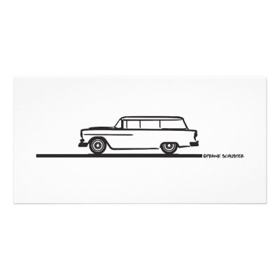 1955 Chevy Station Wagon Personalized Photo Card by frengi