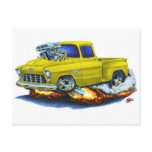 1955 Chevy Stepside Pickup Yellow Truck Postcard