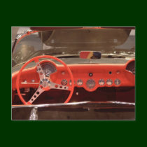 1956 Chevrolet Corvette Steering Wheel and Dash postcards