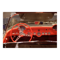 1956 Chevrolet Corvette Steering Wheel and Dash posters