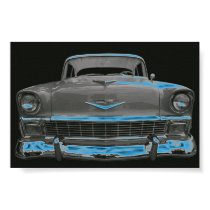 1956 CHEVY "NEON BLUE GLOW" posters