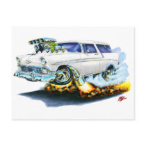 1956 Chevy Nomad White Car postcards by maddmaxart 1956 Chevy Nomad White Car postcards