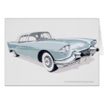1957 Cadillac with silhouette of driver inside Greeting Cards