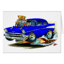 1957 Chevy 150-210 Blue Car Card