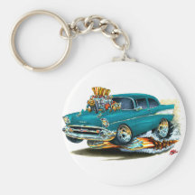 1957 Chevy 150-210 Teal Car Keychain