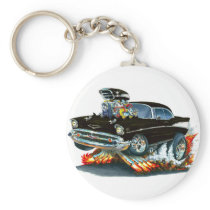1957 Chevy Belair Black Car Keychain