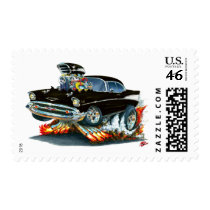1957 Chevy Belair Black Car Postage