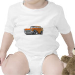 1957 Chevy Nomad Orange Hot Rod Baby Bodysuits