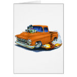 1957 Chevy Pickup Orange Greeting Cards