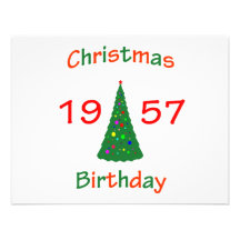 1957 Christmas Birthday Announcements