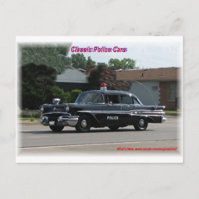 1957 Pontiac Laurentian Police Car Postcard
