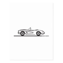 1959 1960 Chevrolet Corvette Postcard
