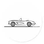 1959 1960 Chevrolet Corvette Round Stickers
