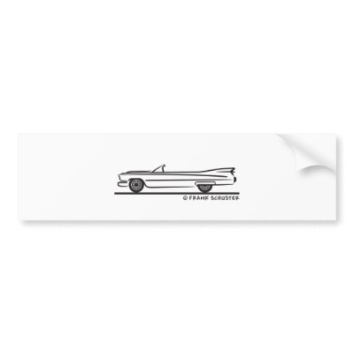 1959 Cadillac Convertible Bumper Sticker by frankschuster