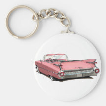1959 Cadillac Pink Car Keychain