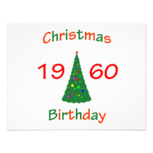1960 Christmas Birthday Personalized Invitation