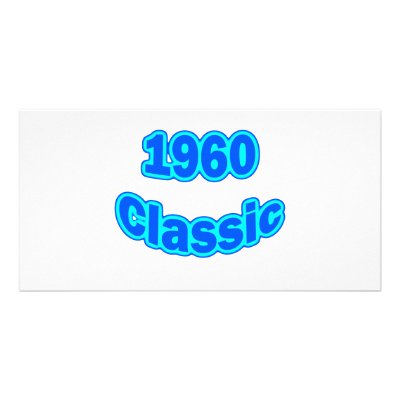 1960 Classic Blue Personalized Photo Card by birthyeardesigns3