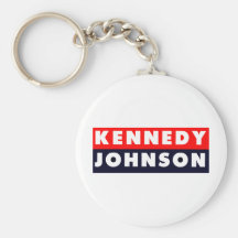 1960 Kennedy Johnson Bumper Sticker Key Chain