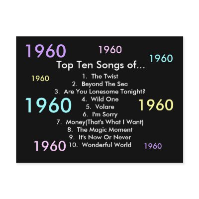 1960 Songs Post Card by archemedes