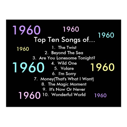 1960 Songs Postcard Zazzle