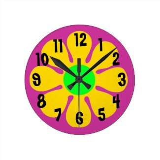 1960s Era Groovy Flower Clock