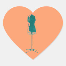 1960s Fashion Retro quirky dress form Heart Sticker
