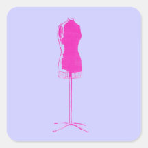 1960s Fashion Retro quirky dress form Stickers