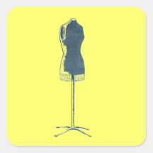 1960s Fashion Retro quirky dress form Stickers