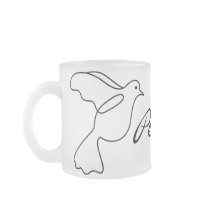 1960s Retro Peace with Doves Frosted Mug