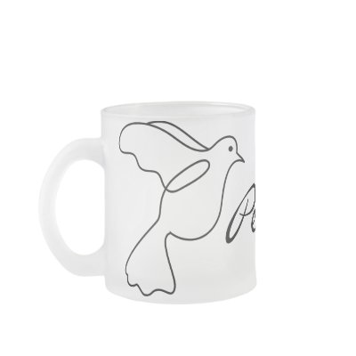 1960s Retro Peace with Doves Frosted Mug by Retroversity