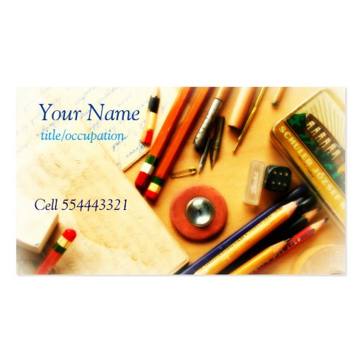 1960's retro stationery business card template (front side)