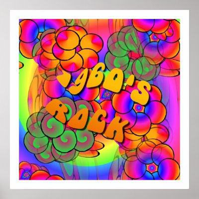 1960's Rock Psychedelic Flower Power Poster by oldrockerdude