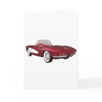 1961 Corvette C1: Candy Apple Finish: Greeting Card