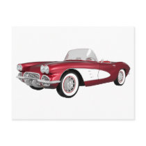 1961 Corvette C1: Candy Apple Finish: Postcards