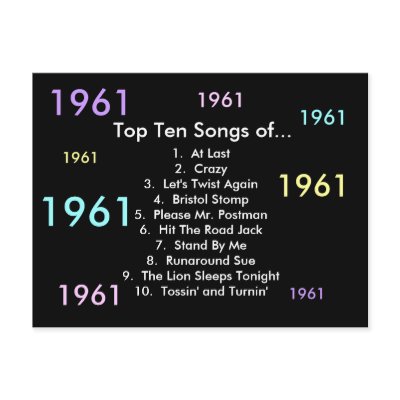1961 Songs Post Card by archemedes