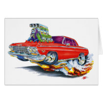 1962-63 Impala Red Car Greeting Card