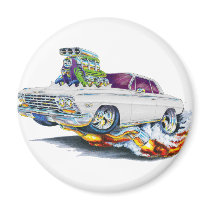 1962-63 Impala White Car Fridge Magnet