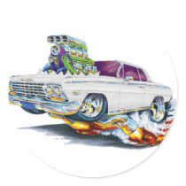 1962-63 Impala White Car Round Stickers