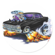 1962-65 Nova Black Car Round Sticker