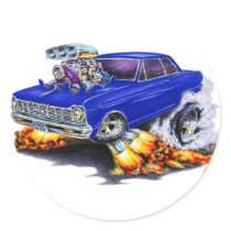 1962-65 Nova Dark Blue Car Round Stickers