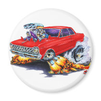 1962-65 Nova Red Car Fridge Magnet