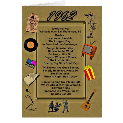 1962 Great Events Birthday Card Card | Zazzle