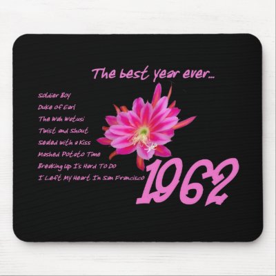 1962 Hit Songs - The Best Year Ever Mouse Mat by JaclinArt