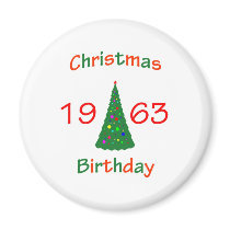 1963 Christmas Birthday magnets
