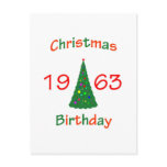 1963 Christmas Birthday Post Card