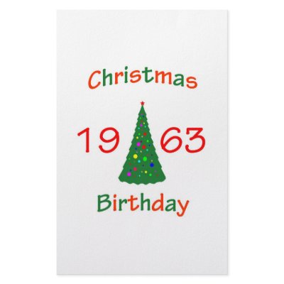 1963 Christmas Birthday Personalized Stationery by christmasbirthday911