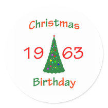 1963 Christmas Birthday stickers by christmasbirthday911 1963 Christmas Birthday stickers