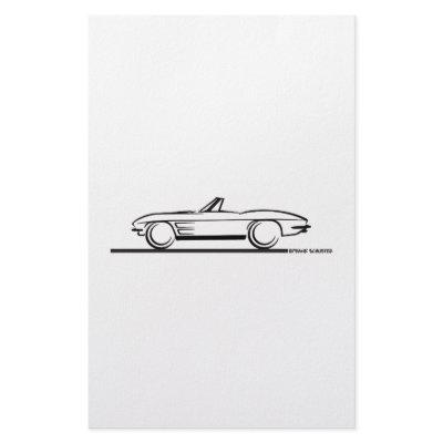1963 Corvette Convertible Custom Stationery by frengi